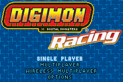 Digimon Racing title screen for GameBoy Advance